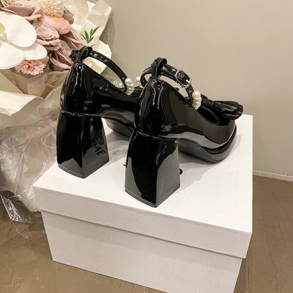 2026 Spring Sweet Bow & Pearl Mary Jane Heels For Women-Cute Platform Block Heel Pumps For Dressy Outings - Image 4