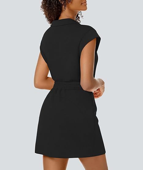 Casual Covered-Sleeve Lapel Shirt And Summer Sports Skirt Set - Image 21