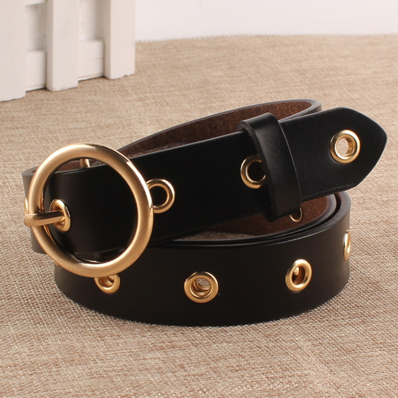 Classic Round Buckle No Hole Belt - Image 1