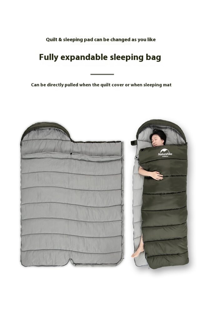 Naturehike Series Envelope Hooded Sleeping Bag Outdoor Camping Autumn And Winter Cold-proof Double