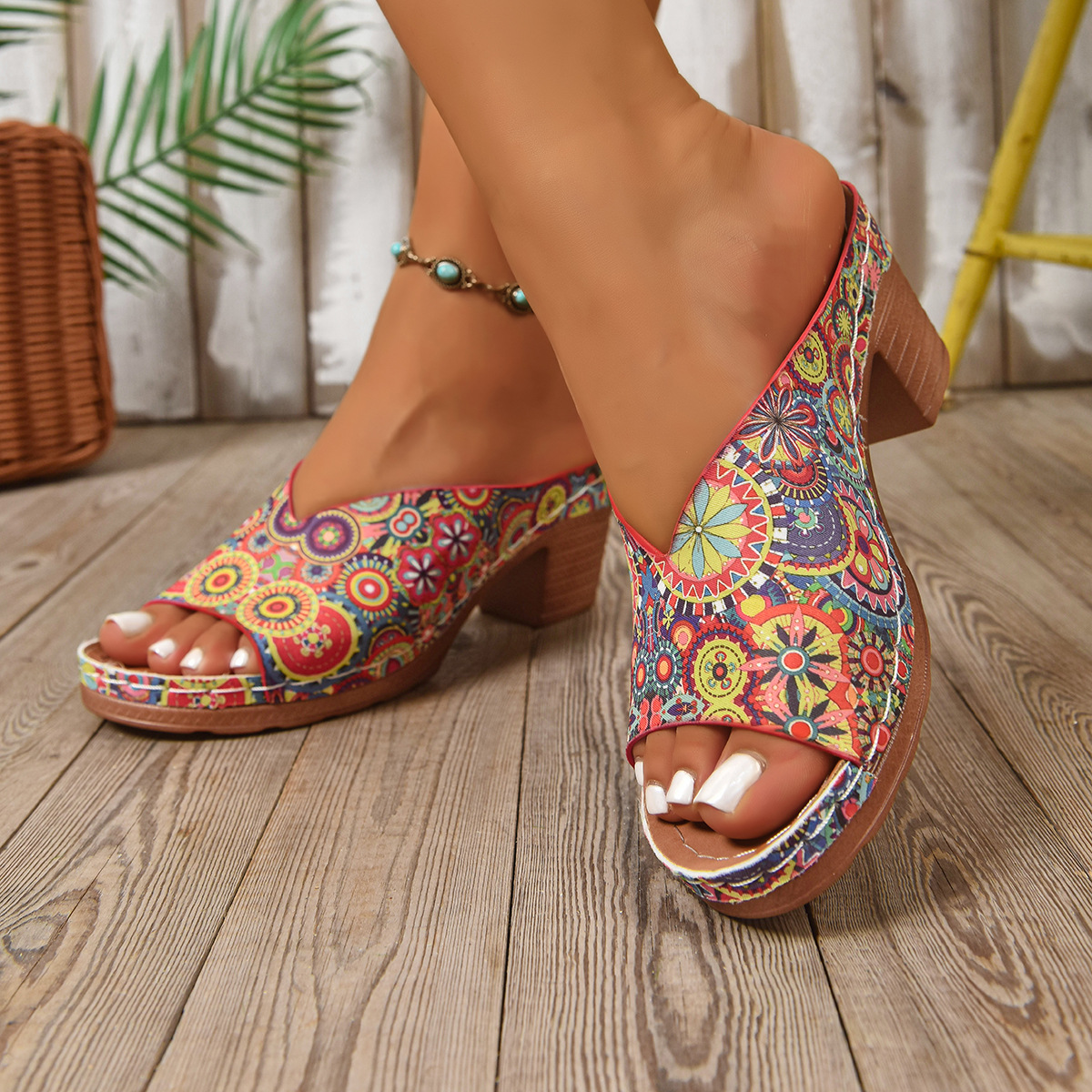 Plus-size High-heeled Slippers For Women - Image 16