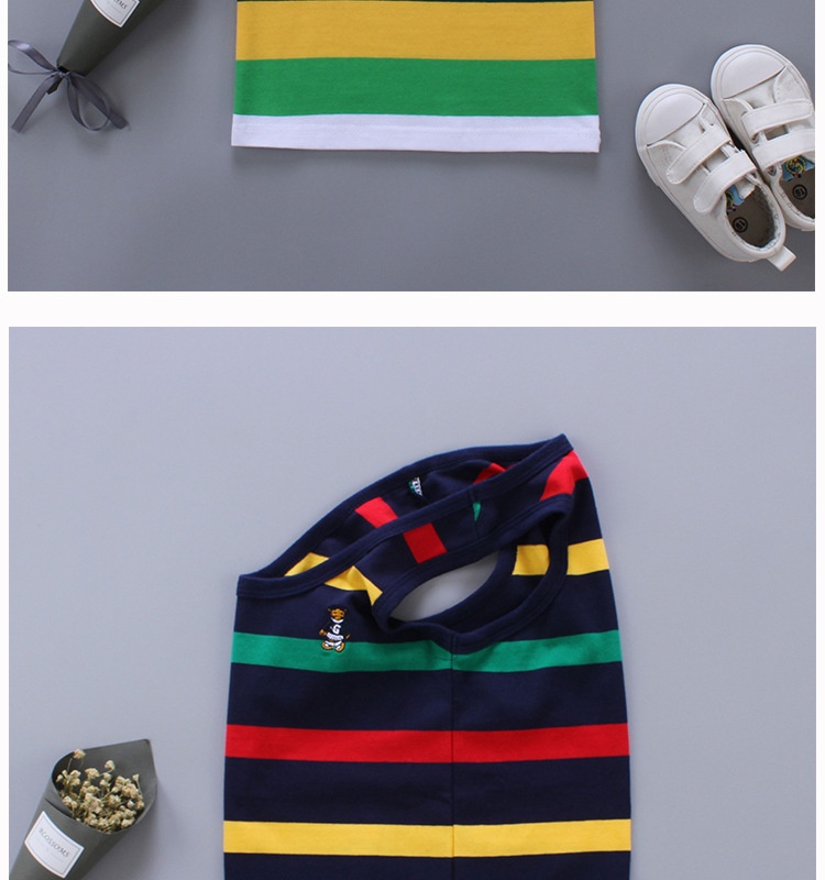 Breathable Cotton Striped Sleeveless Kids Vest - Image 13