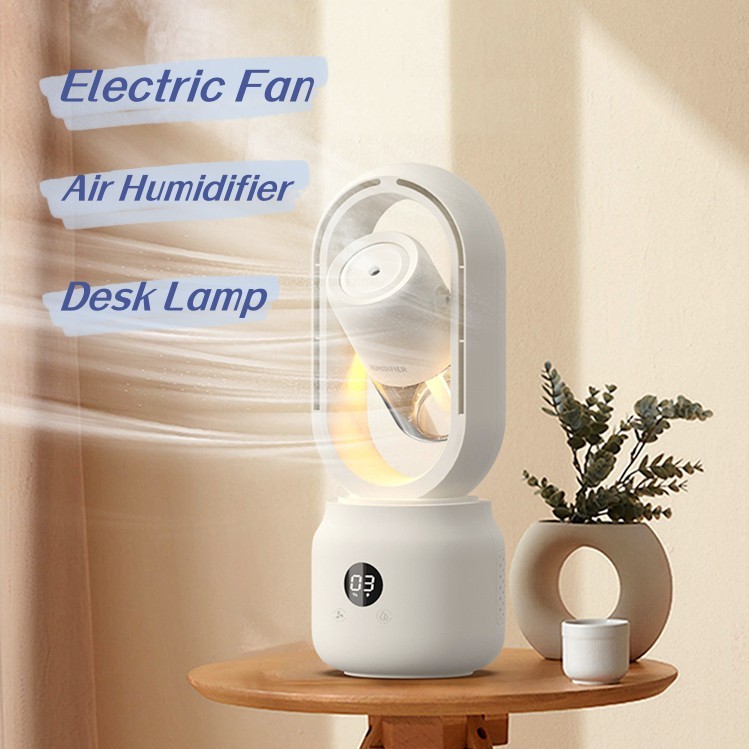Summer Water Cooled Spray Mist Electric Fan USB Rechargeable Portable Wireless Air Humidifier Bladeless Ventilator Table Fan - Image 1