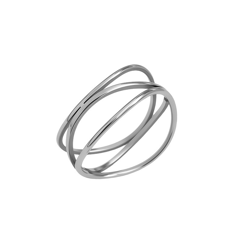 Creative Three-Row Line Titanium Steel Ring For Women - Image 25