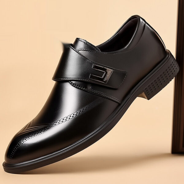 Mens Leather Shoes Made From Full-Grain Cowhide With A Pipe-Shaped Toe - Image 5