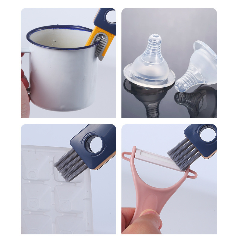 4 In 1 Bottle Gap Cleaner Brush Multifunctional Cup Cleaning Brushes Water Bottles Clean Tool Mini Silicone U-shaped Brush Kitchen Gadgets - Image 3
