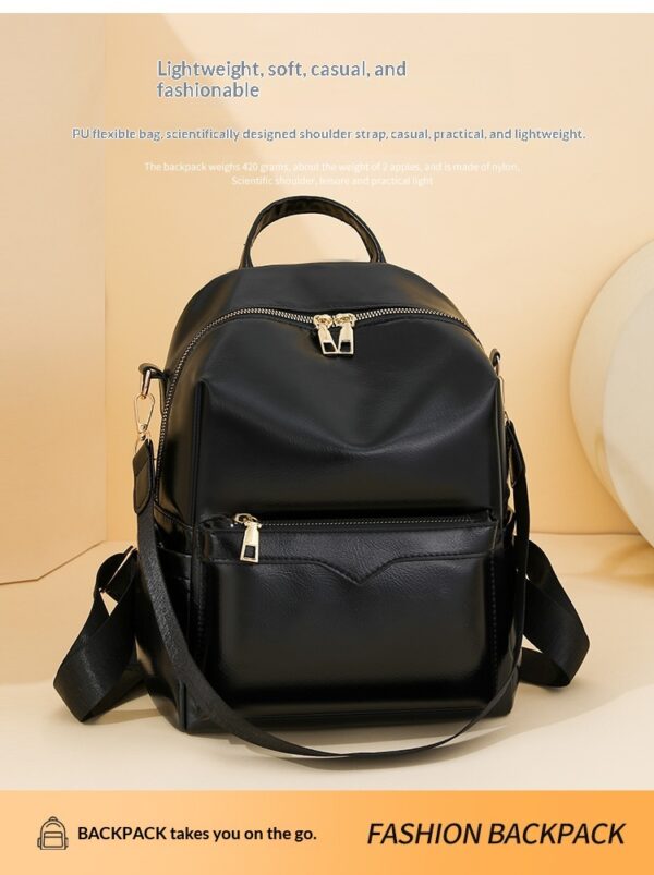 Korean-style Soft PU Large-Capacity Versatile SpringSummer New Arrival Womens Travel Backpack - Image 32