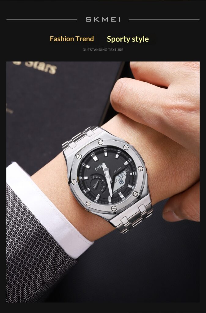 Men's Creative Multifunction Dual-Display Business Electronic Watch