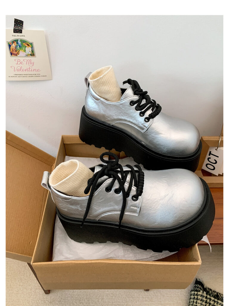 Women's Thick-Soled Retro British-Style Lace-Up Casual Shoes