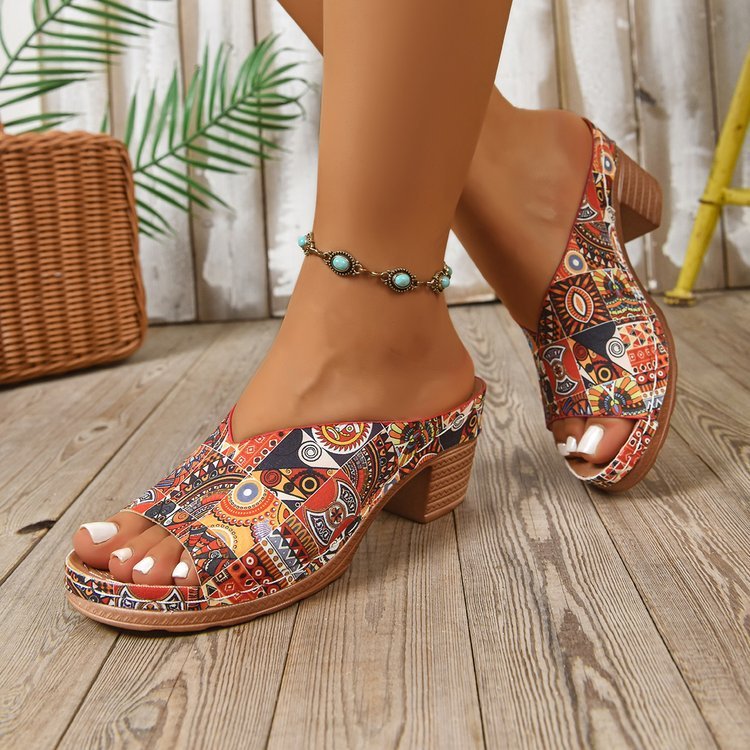 Plus-size High-heeled Slippers For Women