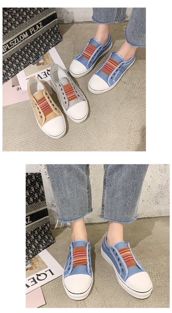 Women's Retro Zipper Fashion Patchwork Canvas Shoes