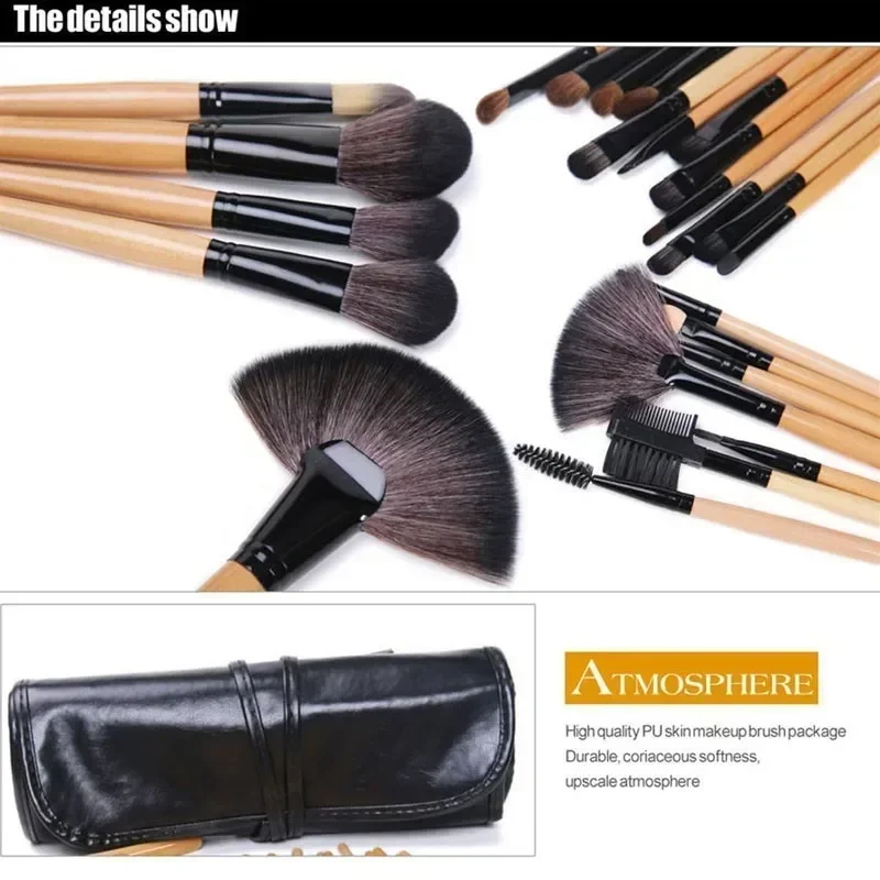 Gift Bag Of 24 Pcs Makeup Brush Sets Professional Cosmetics Brushes Eyebrow Powder Foundation Shadows Pinceaux Make Up Tools - Image 10