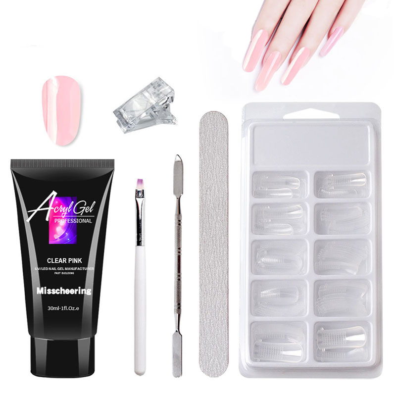 Painless Extension Gel Nail Art Without Paper Holder Quick Model Painless Crystal Gel Set - Image 1
