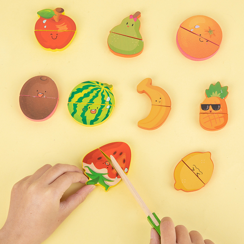 Baby Busy Board Diy Accessories Fruit Games Wooden Toys - Image 11