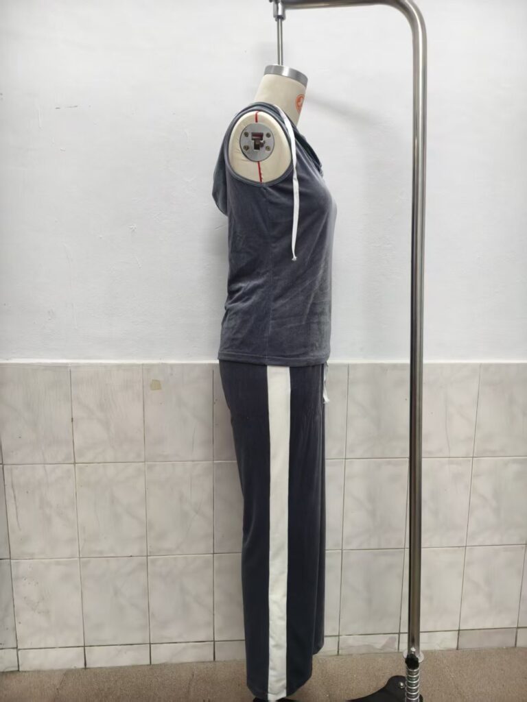 Velvet Womens Fashion Wide-Leg Pants Sports Suit
