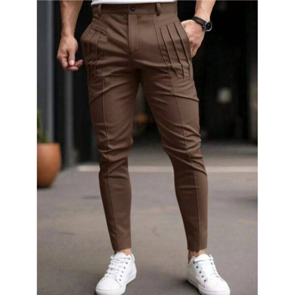 Men's Solid-Colored Dress Pants Casual Pants Slim-Fit - Image 21