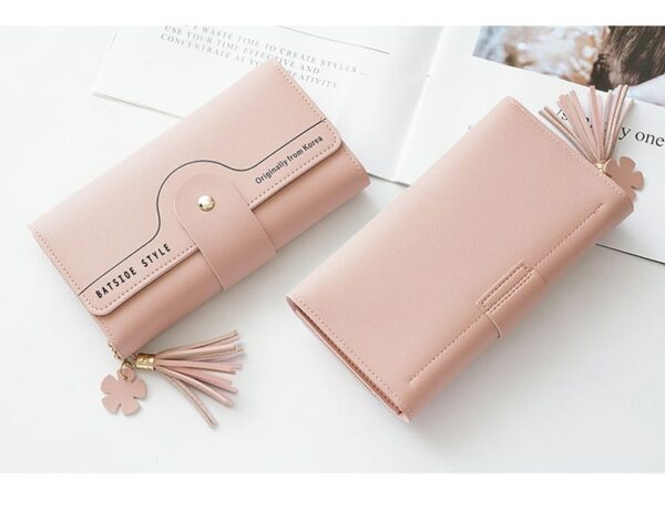 Geometric Letter Buckle Clutch Bag With Tassel And Petal Design For Young Women - Image 15