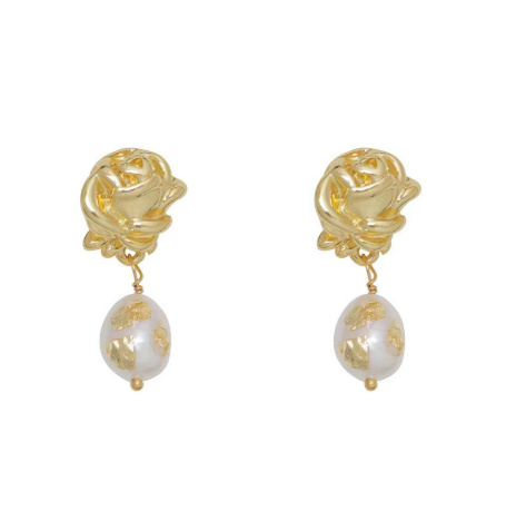 French Vintage Baroque Pearl Earrings - Image 3