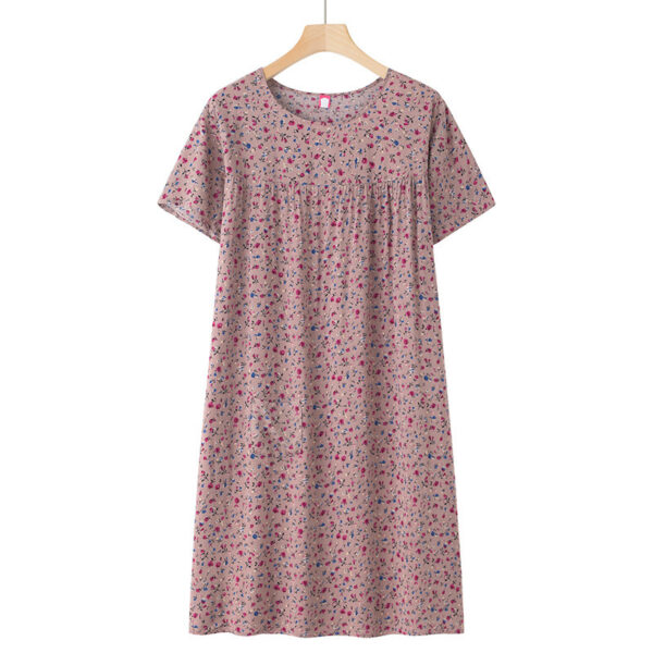 Women's Thin Loose Cotton Silk Short-Sleeve Dress - Image 8
