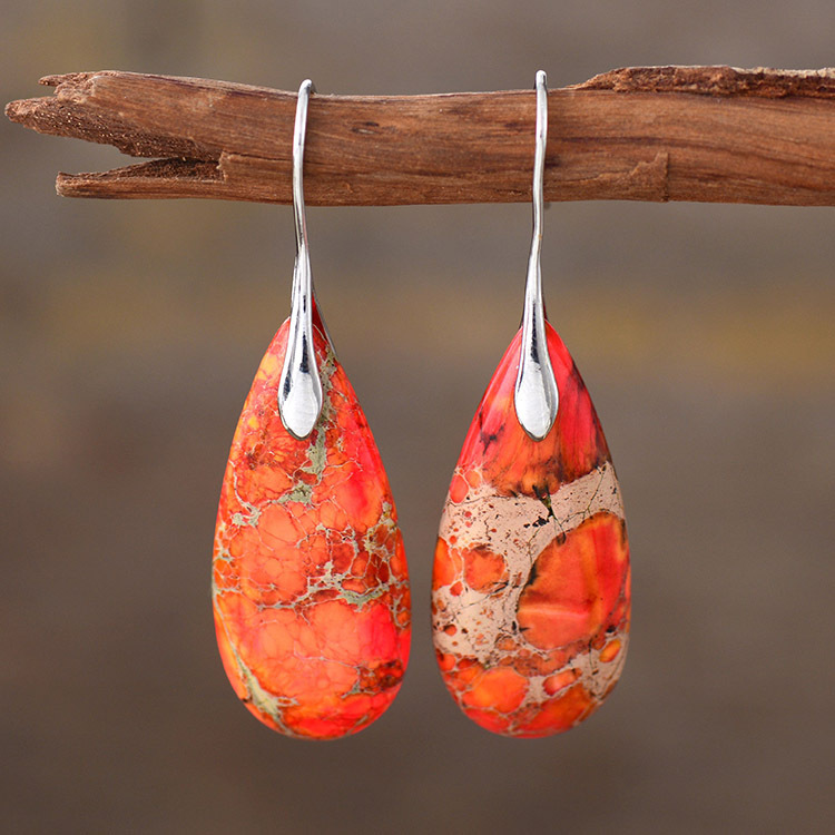 New Bohemian Emperor Stone Water Drop Earrings - Image 3