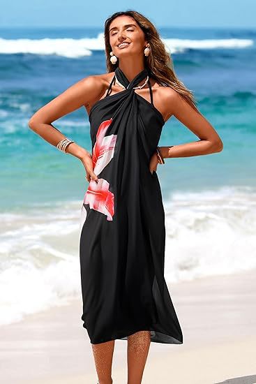 Women's Sheer Sarong High-Slit One-Size Swimsuit Cover-Up - Image 41
