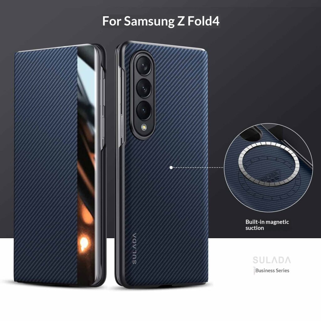 Carbon-fiber Leather Flip Case With Magnetic Card Slots For Phones