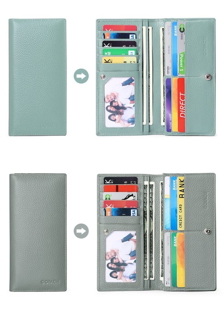 GOIACII Anti-Scanning Womens Long Wallet Ultra-Thin European And American Style Minimalist