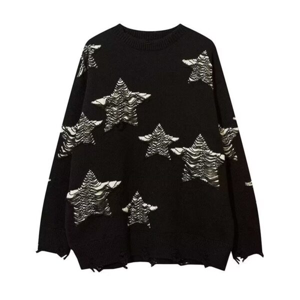 Fake Two-Piece Retro Preppy Style Knitted Sweater - Image 8