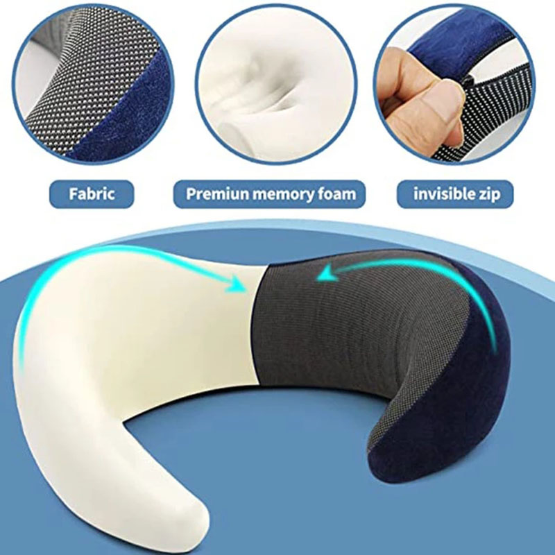 Travel Neck Pillow Non-Deformed Airplane Pillow Travel Neck Cushion Durable U-Shaped Travel Memory Cotton Nap Neck Pillow - Image 15