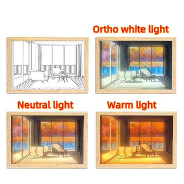 Illuminated Picture LED Decorative Light Painting Bedside Picture Style Creative Modern Simulate Sunshine Drawing Night Light Gift - Image 11