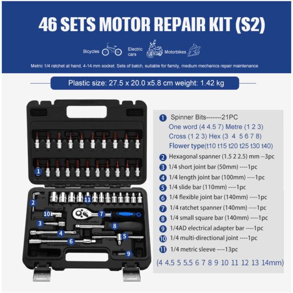 Socket Ratchet Wrench Set Repair Tools - Image 9