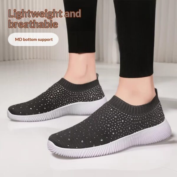 Plus-size Lightweight MD-soled Flyknit Stretchy Casual Shoes - Image 7