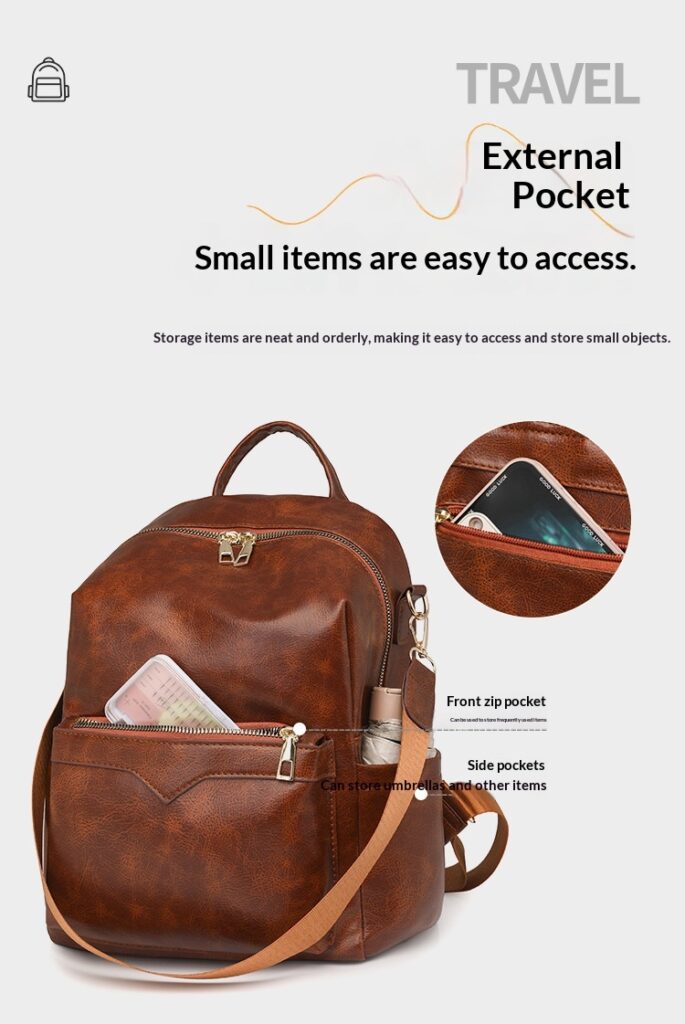 Korean-style Soft PU Large-Capacity Versatile SpringSummer New Arrival Womens Travel Backpack