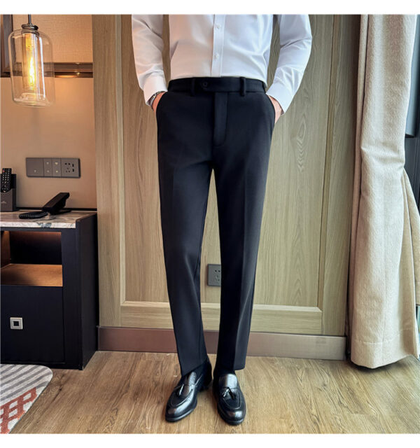 Men's Invisible Elastic Waist Thickened Warm Wool Trousers - Image 19