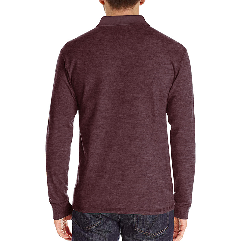 Mens Long-sleeve Lapel T-shirt Winter Base Layer Top - Image 23