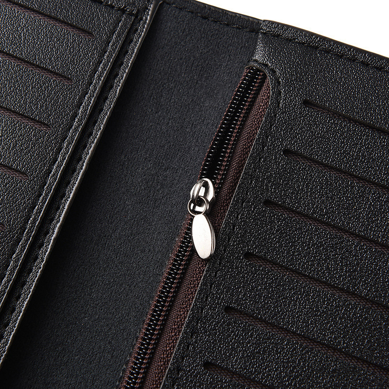 Mens Long Zipper Card Holder And Wallet 2-in-1