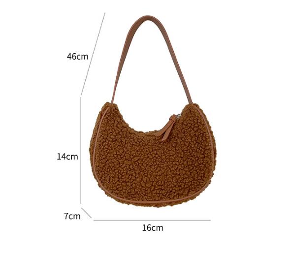 Simple Women's Plush Handheld Shoulder Bag - Image 8