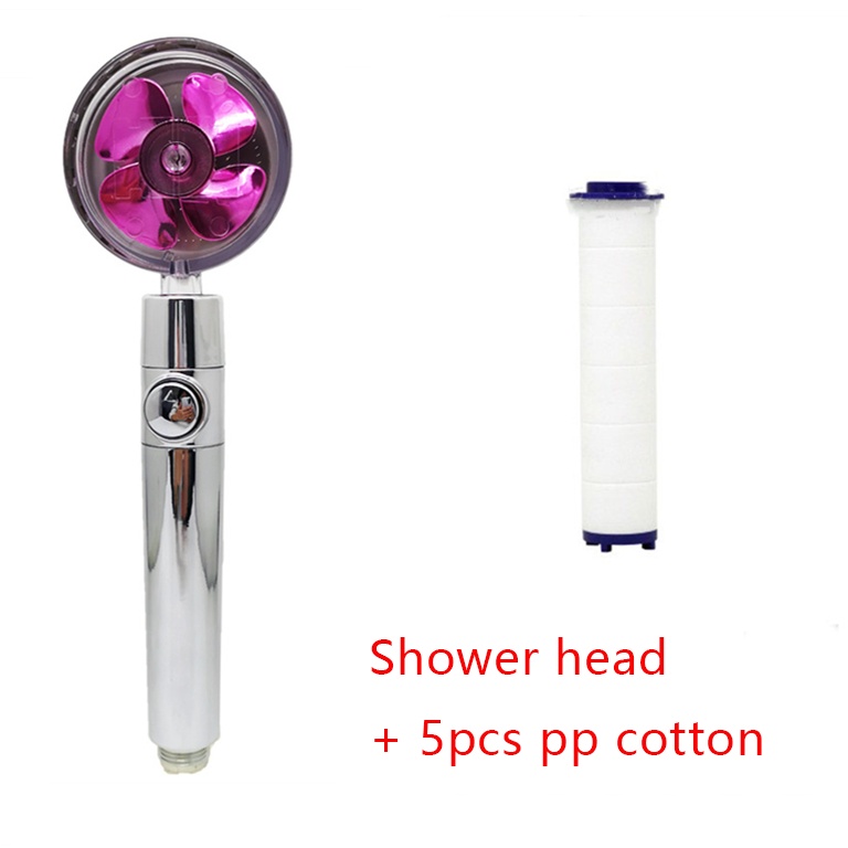 Shower Head Water Saving Flow 360 Degrees Rotating With Small Fan ABS Rain High Pressure Spray Nozzle Bathroom Accessories - Image 48