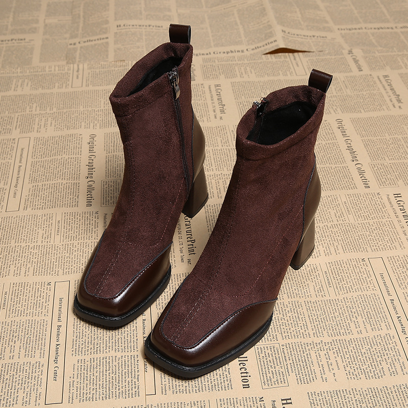 Fat Feet British Style Chunky Heel Booties - Image 30