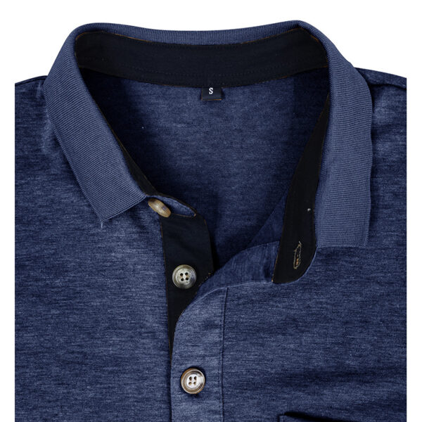 Mens Long-sleeve Lapel T-shirt Winter Base Layer Top - Image 12