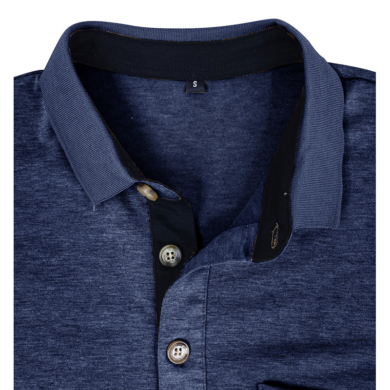 Mens Long-sleeve Lapel T-shirt Winter Base Layer Top - Image 12