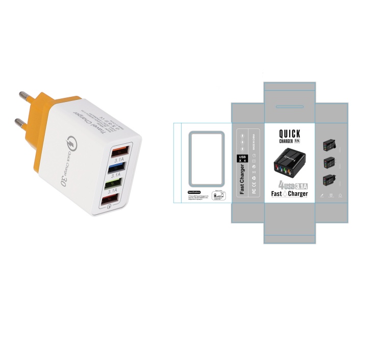 USB Charger Quick Charge 3.0 4 Phone Adapter For Tablet Portable Wall Mobile Charger Fast Charger - Image 28