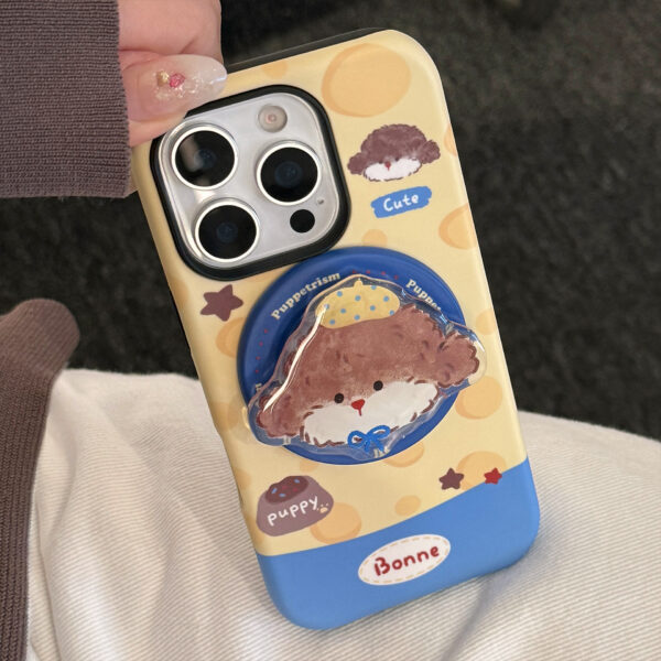 Cheese Puppy Magnetic Holder Phone Case With Cartoon Film Design - Image 11