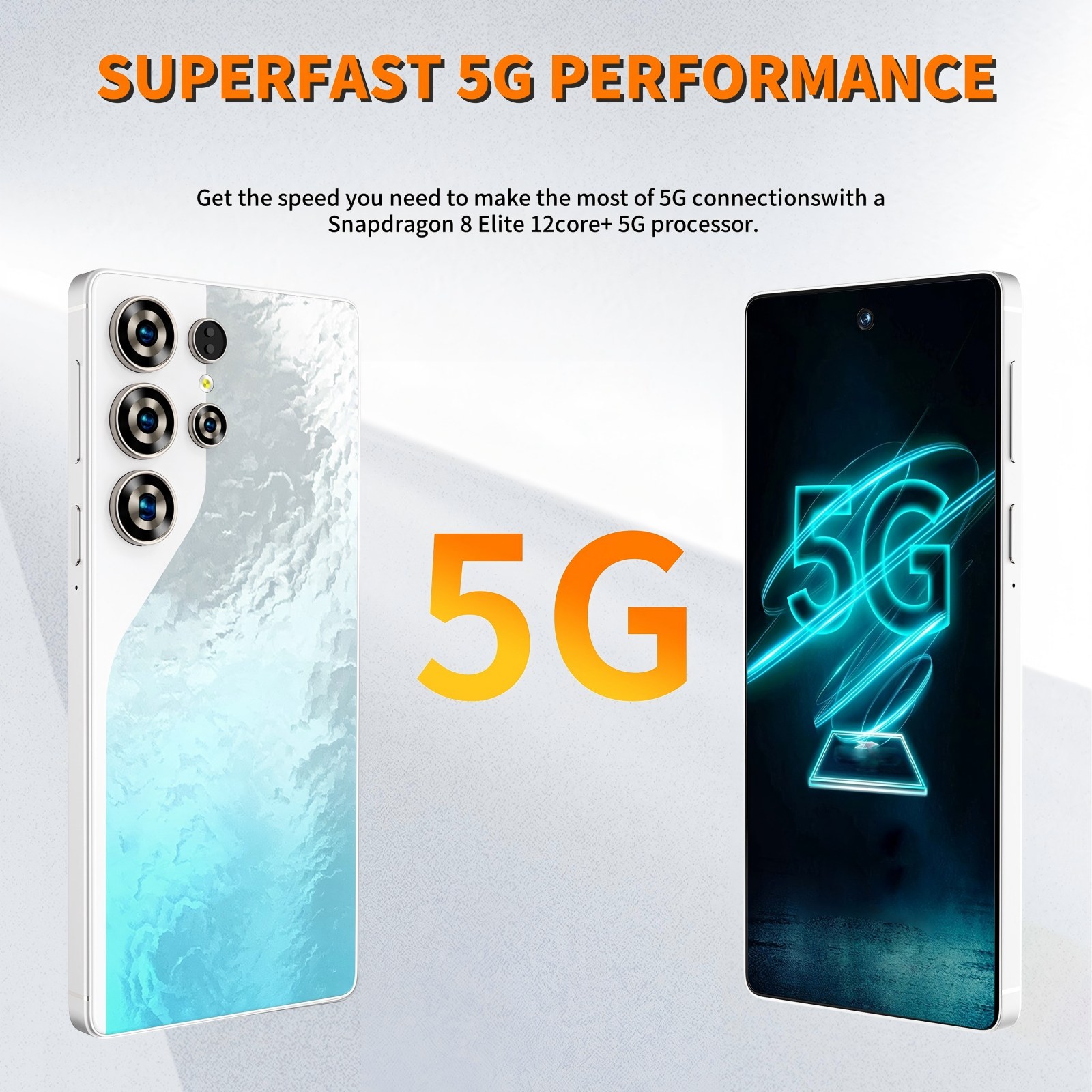 C26 Ultra 5G Unlocked Smartphone, 8GB RAM 256GB Storage Android 15 Cell Phone, 6.9inch FHD Display, 8000mAh Long Battery, Dual SIM, Face & Fingerprint Unlock, GPS, Built-in Stylus - Image 11