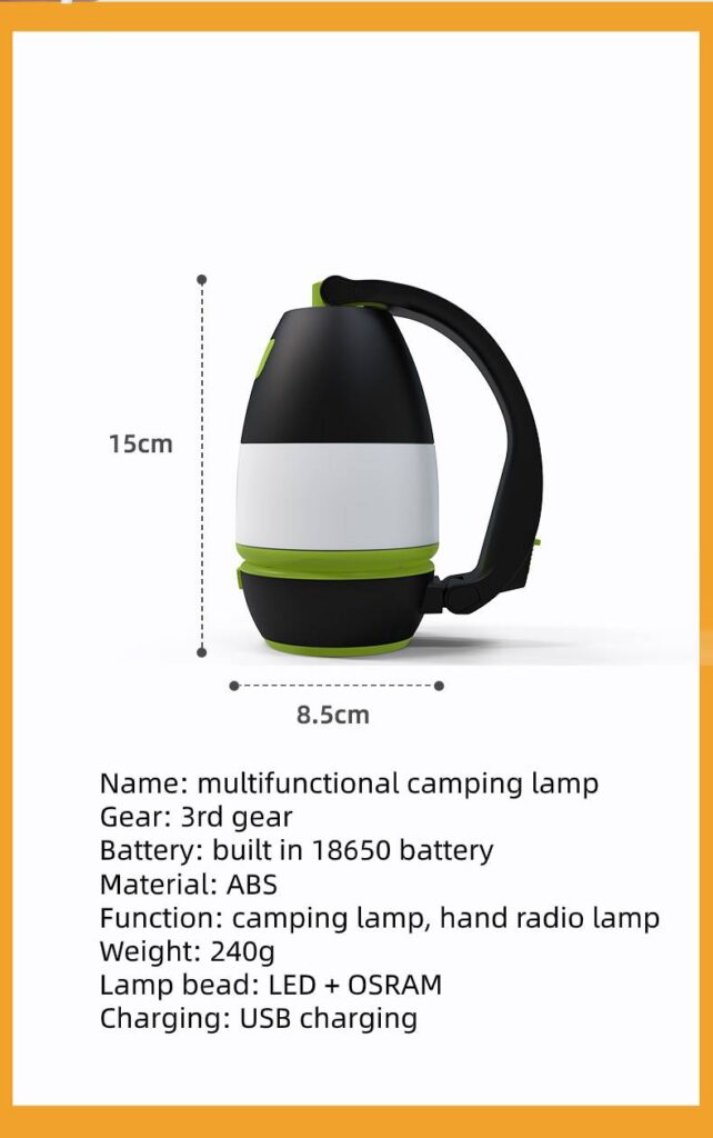3 In1 Multifunctional Table Lamp Three In One LED Tent Lamp Car Night Light Foldable Emergency Flashlight
