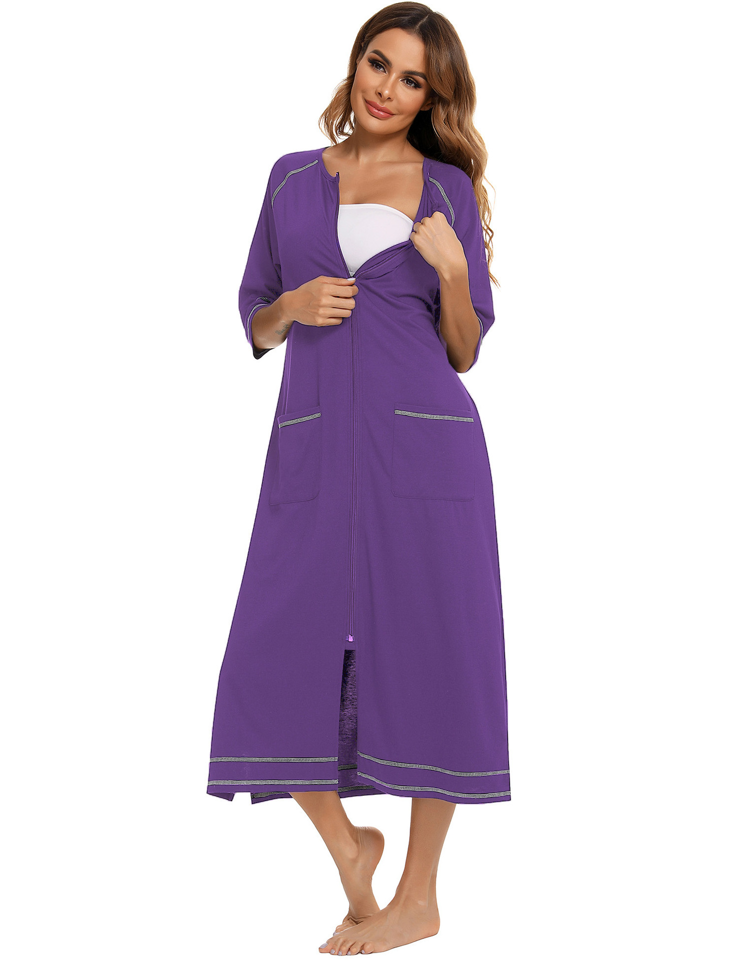 Comfortable Cardigan Womens Base-Layer Pajamas For Autumn And Winter - Image 11