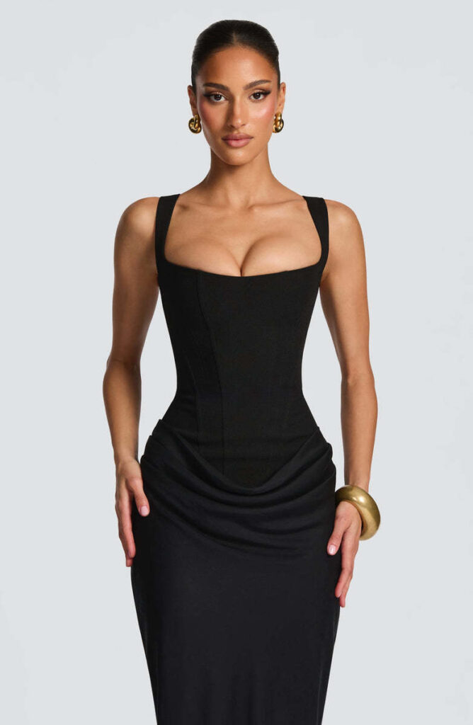 Women's Strapless Sleeveless Sheath Maxi Dress