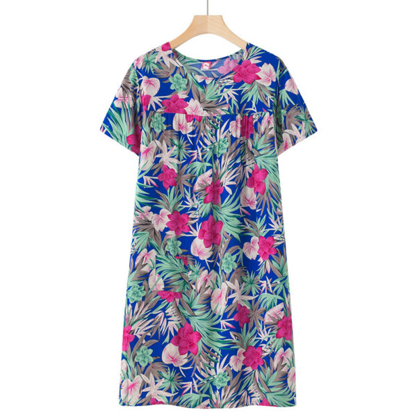 Women's Thin Loose Cotton Silk Short-Sleeve Dress - Image 10
