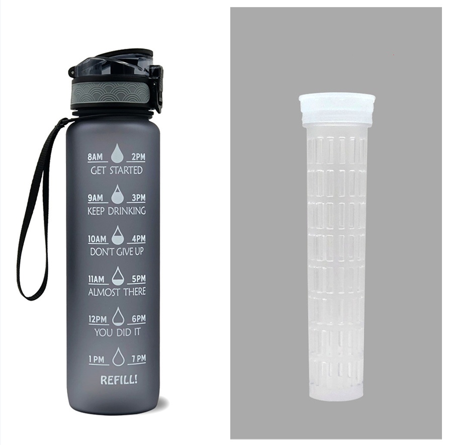 1L Tritan Water Bottle With Time Marker Bounce Cover Motivational Water Bottle Cycling Leakproof Cup For Sports Fitness Bottles - Image 40