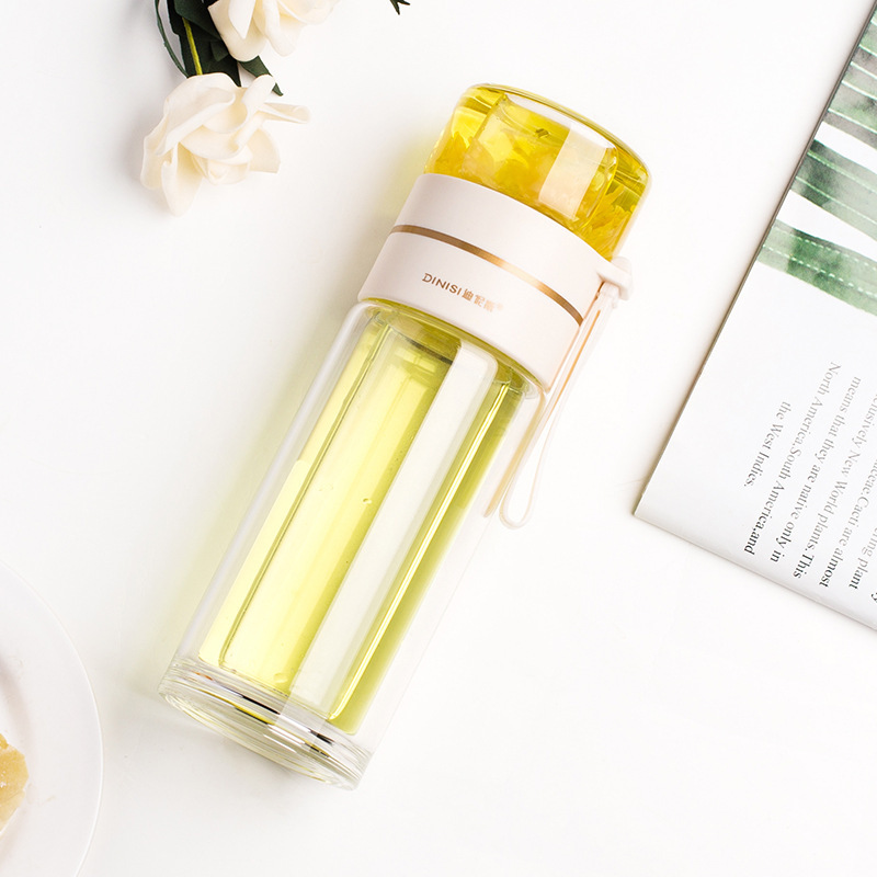 Glass Water Bottle With Tea Infuser Filter Tea Separation Double Wall Glass Bottle Leakproof Water Bottle - Image 30